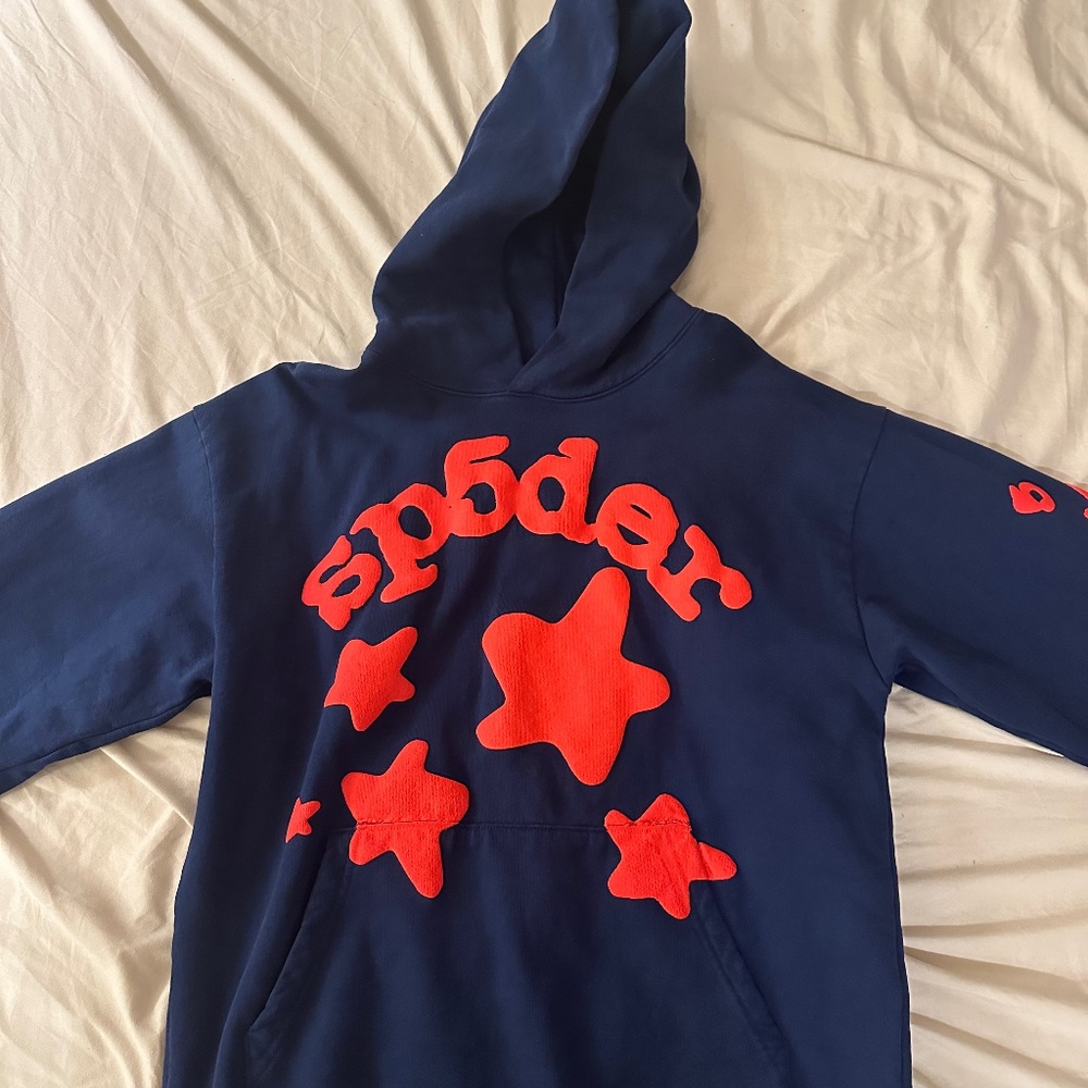 SP5DER BELUGA HOODIE NAVY SIZE L AUTHENTIC WITH RECEIPT